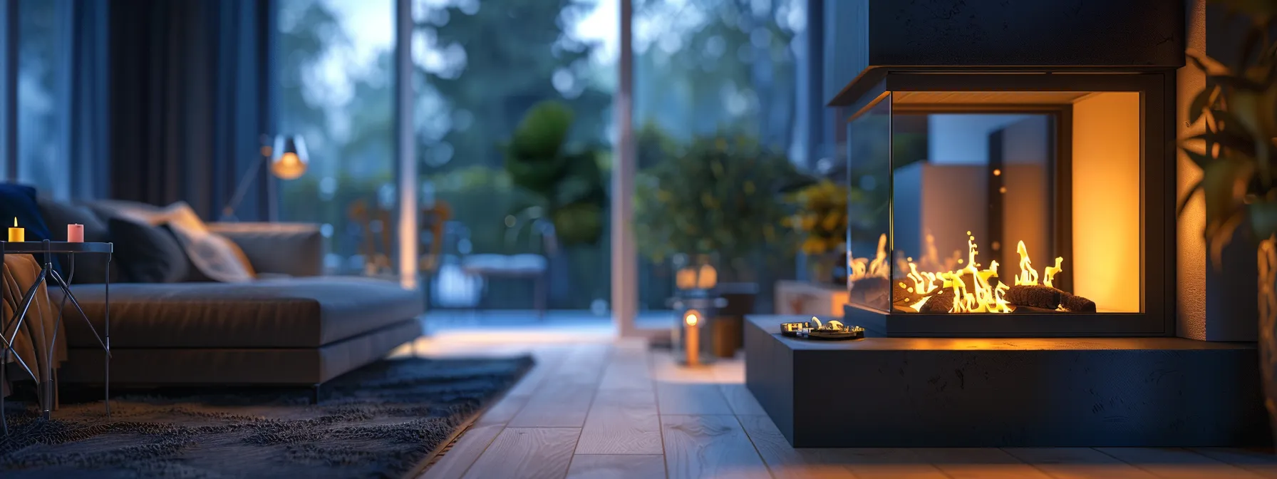 a modern eco-friendly fireplace with efficient burning capabilities and integrated heating systems.