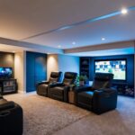 Finished basement interior in Paris Ontario showcasing cozy living space
